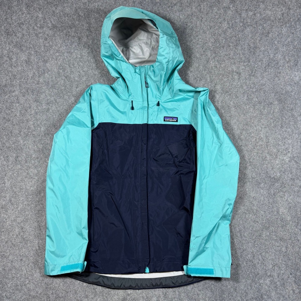 Patagonia Torrentshell Rain Jacket Womens XS Teal Blue H2No Waterproof Shell